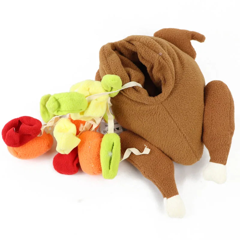 Interactive Snuffle Turkey Toy for Dogs – Puzzle, Treat & Chew Play